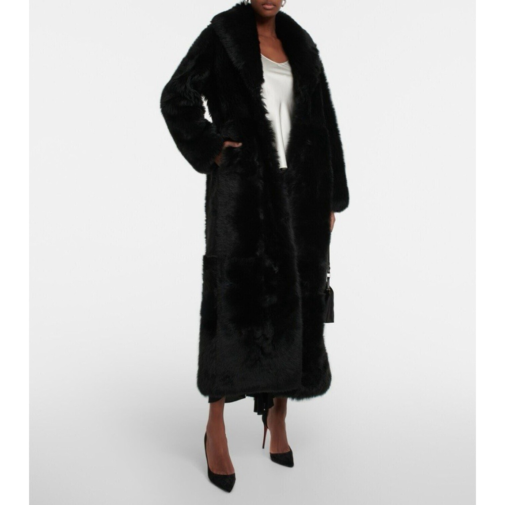 NWT $4495 Nili Lotan Damien Shearling Toscana Coat Size Large Oversized Luxury - Picture 5 of 16